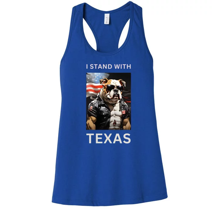 Border Crisis I Stand With Texas Women's Racerback Tank