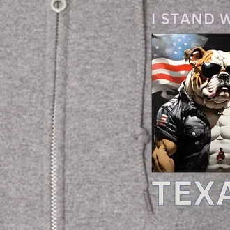 Border Crisis I Stand With Texas Full Zip Hoodie