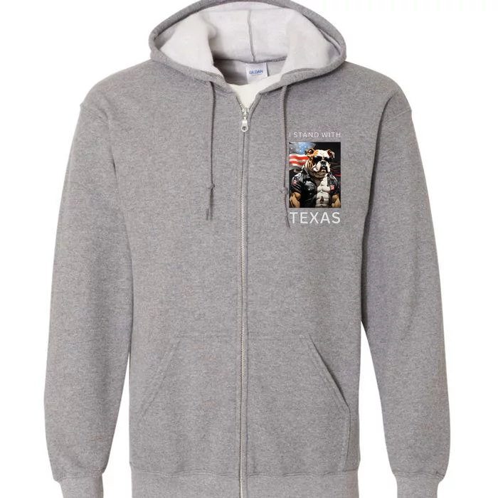 Border Crisis I Stand With Texas Full Zip Hoodie