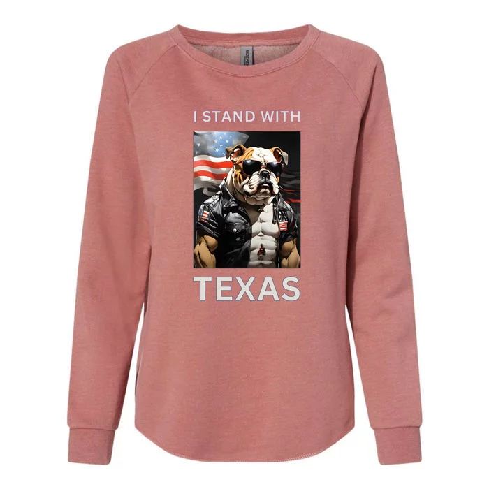 Border Crisis I Stand With Texas Womens California Wash Sweatshirt