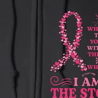 Breast Cancer I'm The Storm Warrior Pink Ribbon Full Zip Hoodie