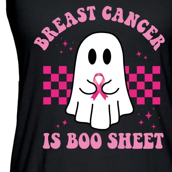 Breast Cancer Is Boo Sheet October Awareness Ladies Essential Flowy Tank