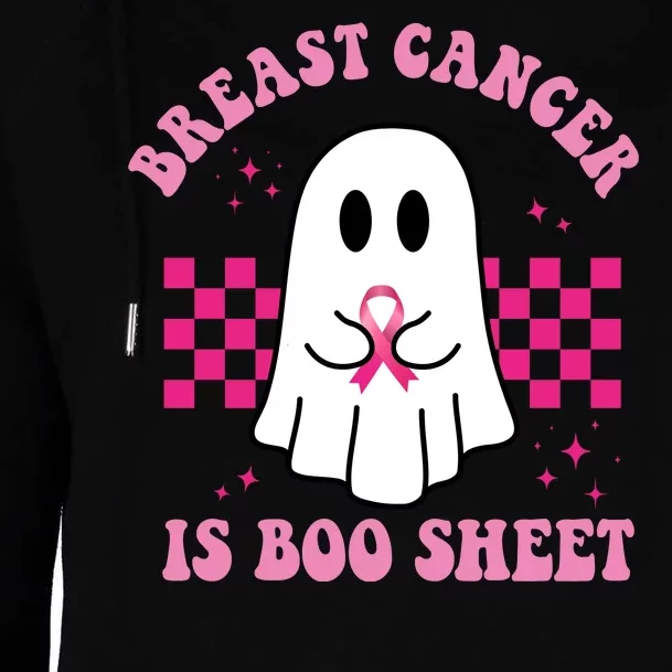 Breast Cancer Is Boo Sheet October Awareness Womens Funnel Neck Pullover Hood