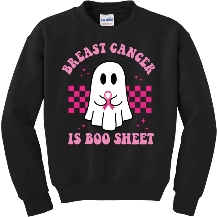 Breast Cancer Is Boo Sheet October Awareness Kids Sweatshirt