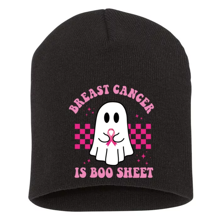 Breast Cancer Is Boo Sheet October Awareness Short Acrylic Beanie