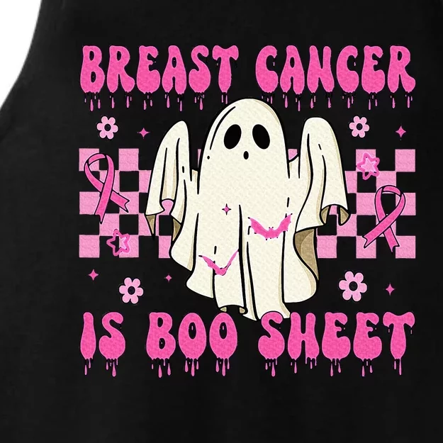 Breast Cancer Is Boo Sheet Halloween Breast Cancer Awareness Ladies Tri-Blend Wicking Tank