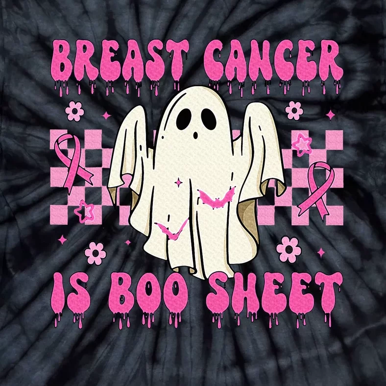 Breast Cancer Is Boo Sheet Halloween Breast Cancer Awareness Tie-Dye T-Shirt