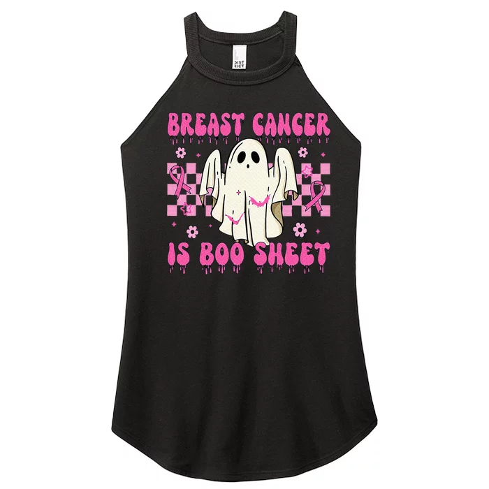 Breast Cancer Is Boo Sheet Halloween Breast Cancer Awareness Women’s Perfect Tri Rocker Tank