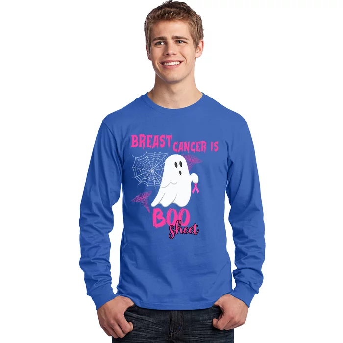 Breast Cancer Is Boo Sheet Pink Ribbon Ghost Spiderweb Gift Long Sleeve Shirt