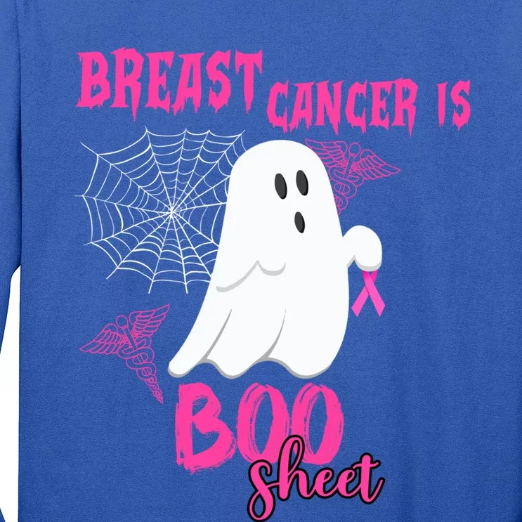 Breast Cancer Is Boo Sheet Pink Ribbon Ghost Spiderweb Gift Long Sleeve Shirt