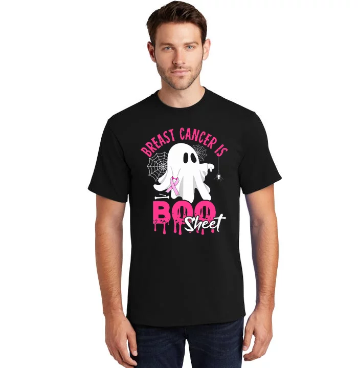 Breast Cancer Is Boo Sheet Halloween Breast Cancer Awareness Tall T-Shirt