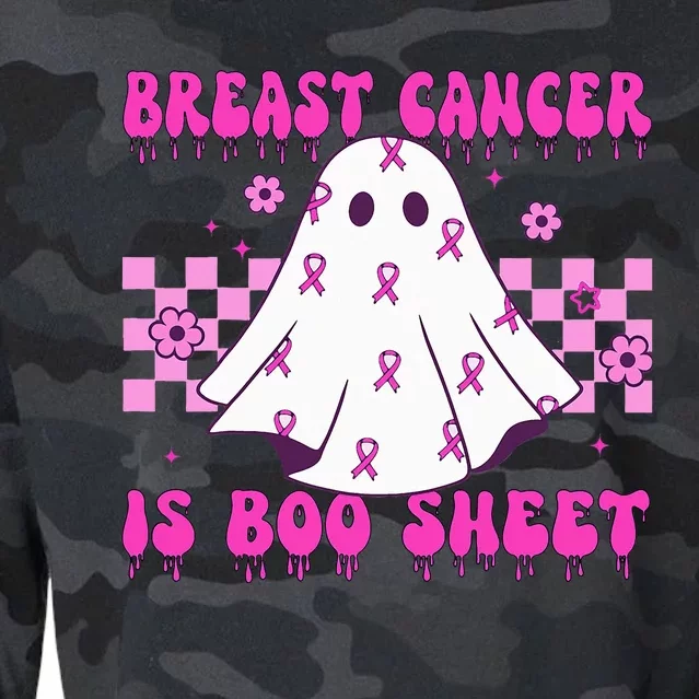 Breast Cancer Is Boo Sheet Halloween Cropped Pullover Crew