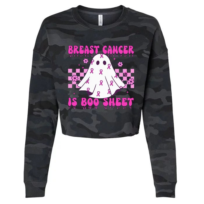 Breast Cancer Is Boo Sheet Halloween Cropped Pullover Crew