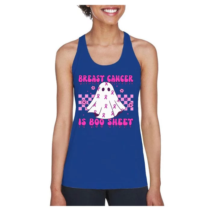 Breast Cancer Is Boo Sheet Halloween Women's Racerback Tank