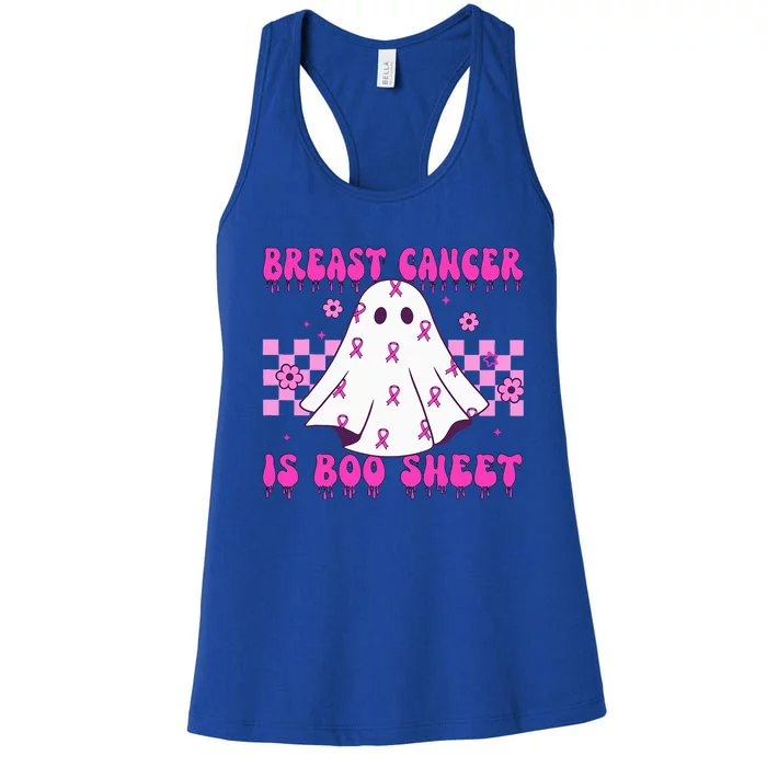 Breast Cancer Is Boo Sheet Halloween Women's Racerback Tank