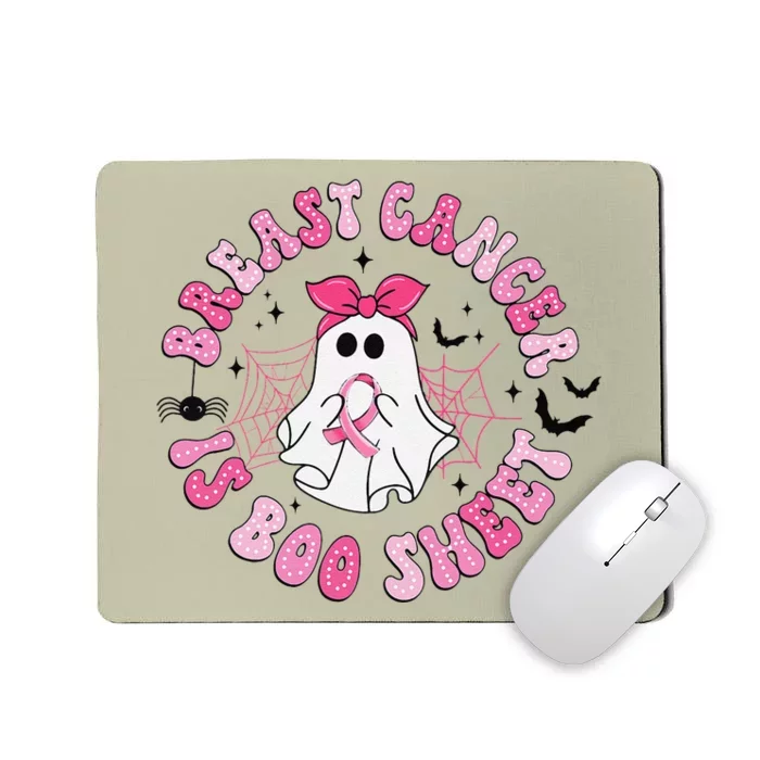 Breast Cancer Is Boo Sheet Ghost Halloween Groovy Costume Mousepad