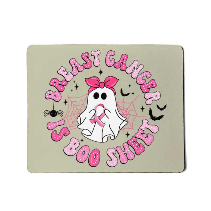 Breast Cancer Is Boo Sheet Ghost Halloween Groovy Costume Mousepad