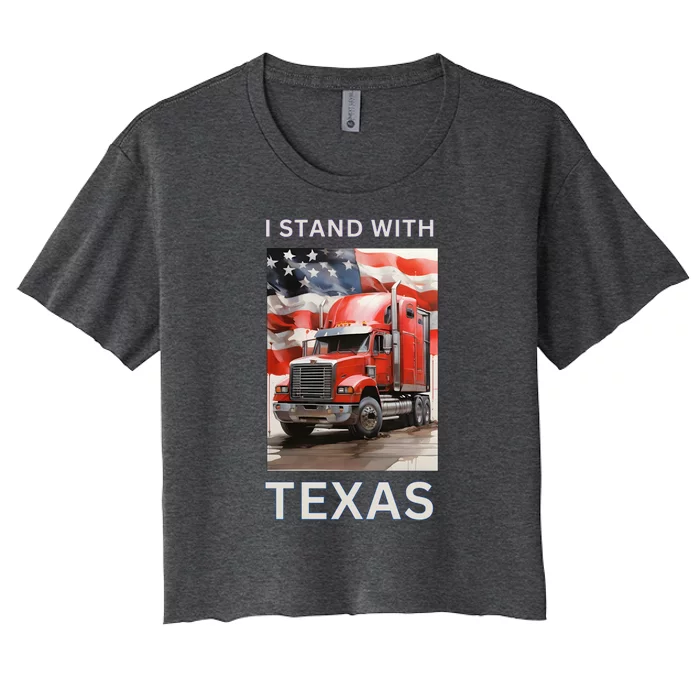 Border Crisis I Stand With Texas Women's Crop Top Tee