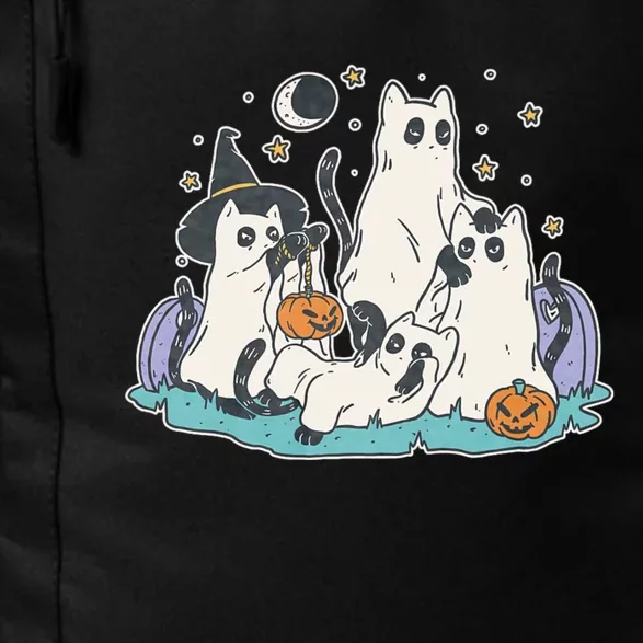 Black Cats In Ghost Costume Cute Halloween Daily Commute Backpack