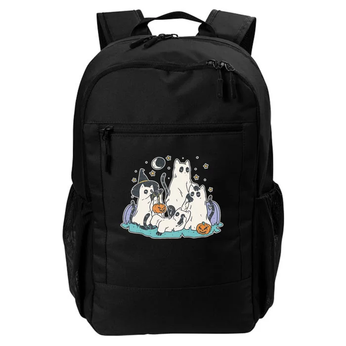 Black Cats In Ghost Costume Cute Halloween Daily Commute Backpack