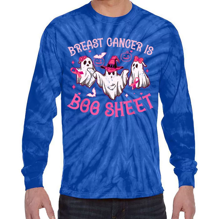 Breast Cancer Is Boo Sheet Ghost Halloween Costume Meaningful Gift Tie-Dye Long Sleeve Shirt