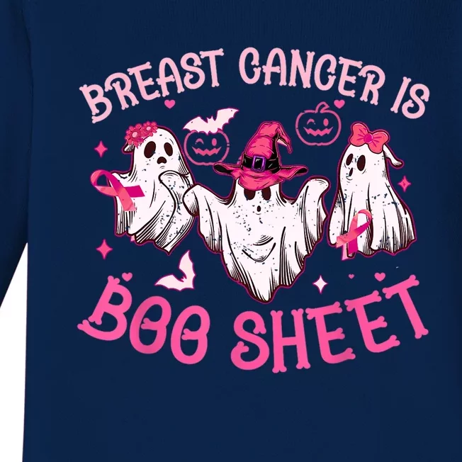 Breast Cancer Is Boo Sheet Ghost Halloween Costume Meaningful Gift Baby Long Sleeve Bodysuit