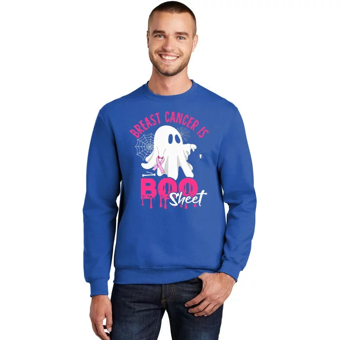 Breast Cancer Is Boo Sheet Halloween Breast Cancer Awareness Tall Sweatshirt