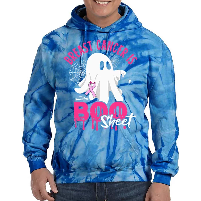 Breast Cancer Is Boo Sheet Halloween Breast Cancer Awareness Tie Dye Hoodie