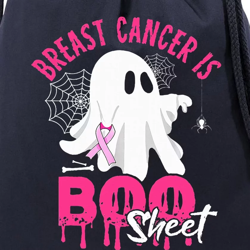 Breast Cancer Is Boo Sheet Halloween Breast Cancer Awareness Drawstring Bag