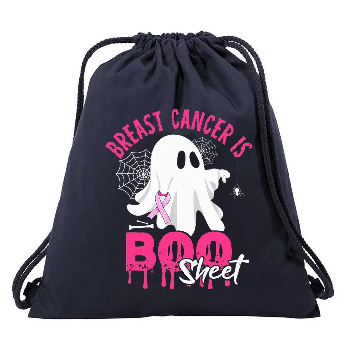 Breast Cancer Is Boo Sheet Halloween Breast Cancer Awareness Drawstring Bag