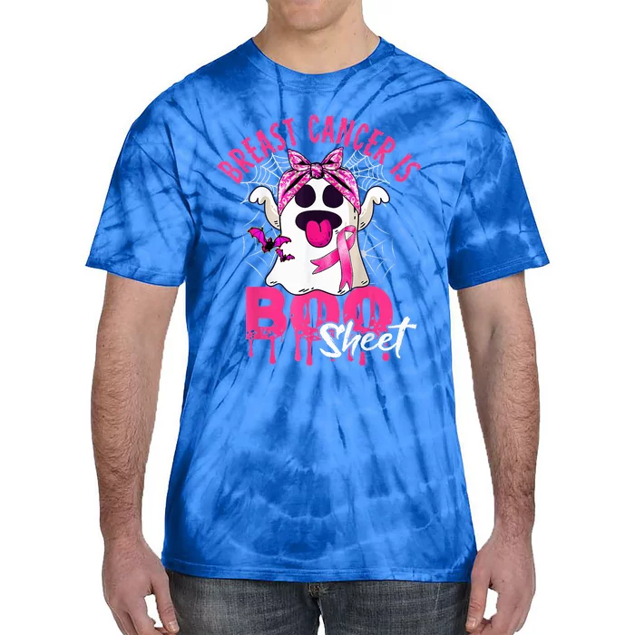 Breast Cancer Is Boo Sheet Halloween Breast Cancer Awareness Tie-Dye T-Shirt