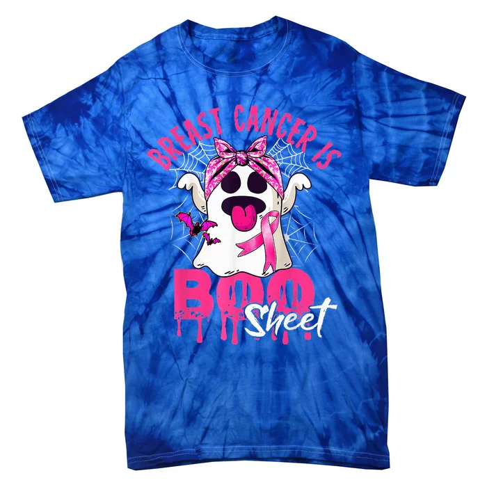 Breast Cancer Is Boo Sheet Halloween Breast Cancer Awareness Tie-Dye T-Shirt