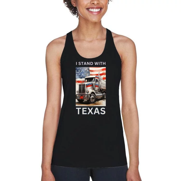 Border Crisis I Stand With Texas Women's Racerback Tank