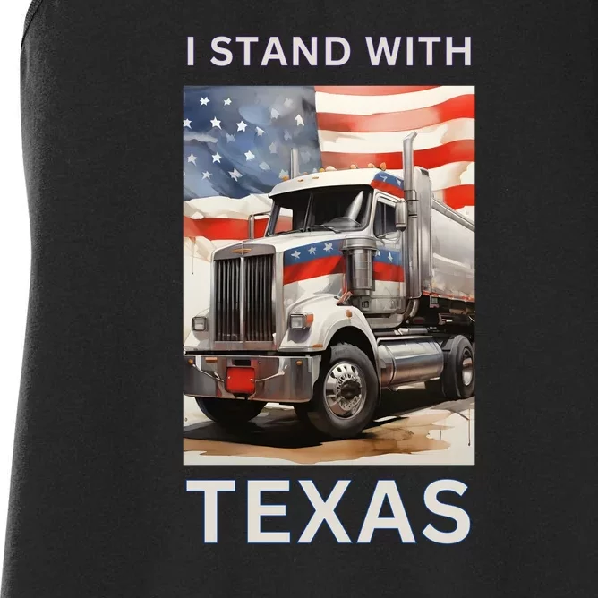 Border Crisis I Stand With Texas Women's Racerback Tank