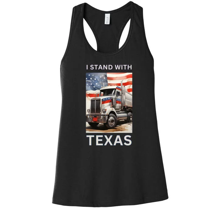 Border Crisis I Stand With Texas Women's Racerback Tank