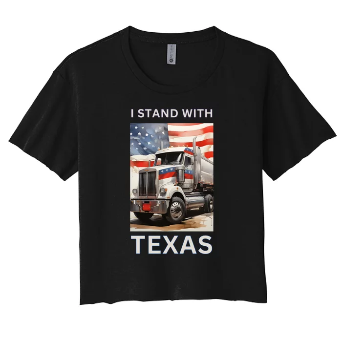 Border Crisis I Stand With Texas Women's Crop Top Tee