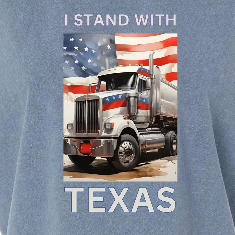 Border Crisis I Stand With Texas Garment-Dyed Women's Muscle Tee