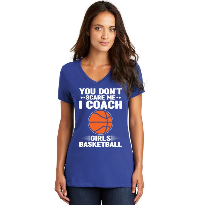 Basketball Coaching I Coach Basketball Coach Dads Gift Women's V-Neck T-Shirt