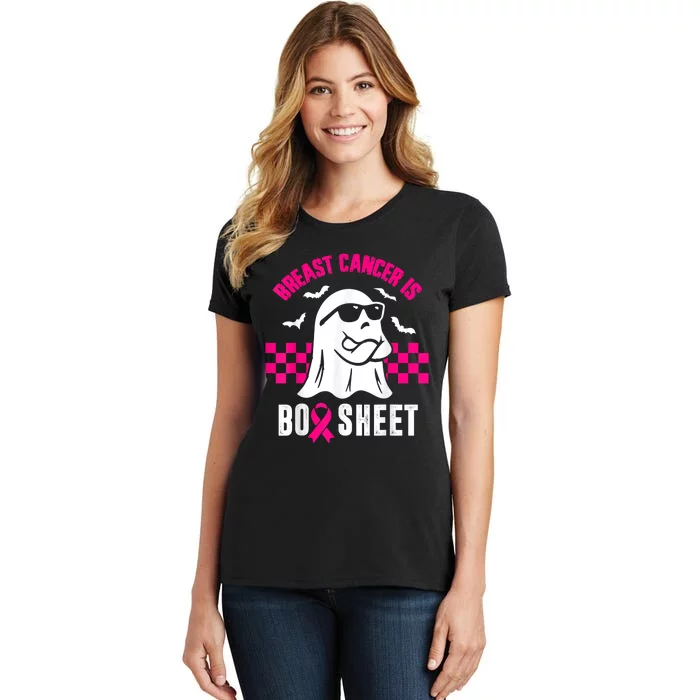 Breast Cancer Is Boo Sheet Halloween Awareness Breast Cancer Women's T-Shirt