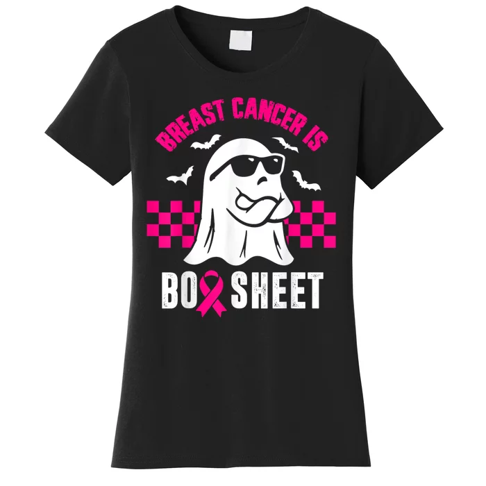 Breast Cancer Is Boo Sheet Halloween Awareness Breast Cancer Women's T-Shirt