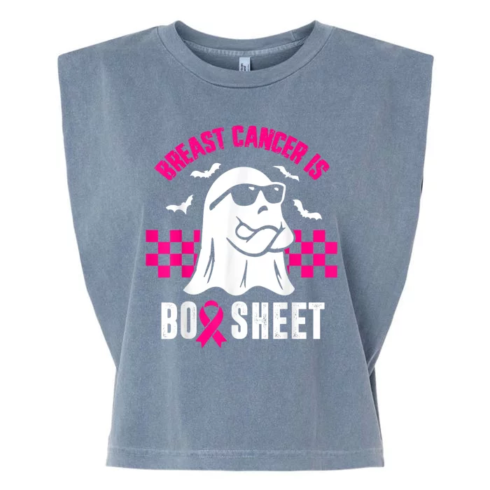 Breast Cancer Is Boo Sheet Halloween Awareness Breast Cancer Garment-Dyed Women's Muscle Tee