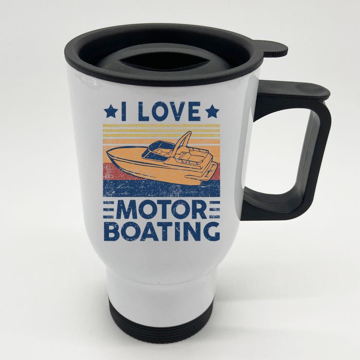 Boat Captain I Love Motorboating Motorboating Front & Back Stainless Steel Travel Mug