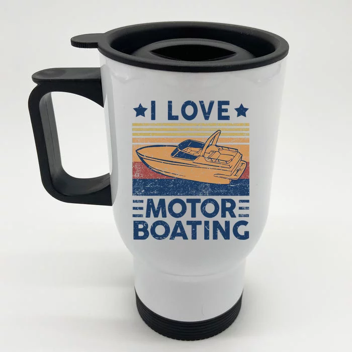 Boat Captain I Love Motorboating Motorboating Front & Back Stainless Steel Travel Mug