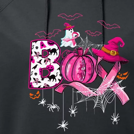 Breast Cancer Is Ghost Sheet P.Ink Breast Cancer Awareness Gift Performance Fleece Hoodie