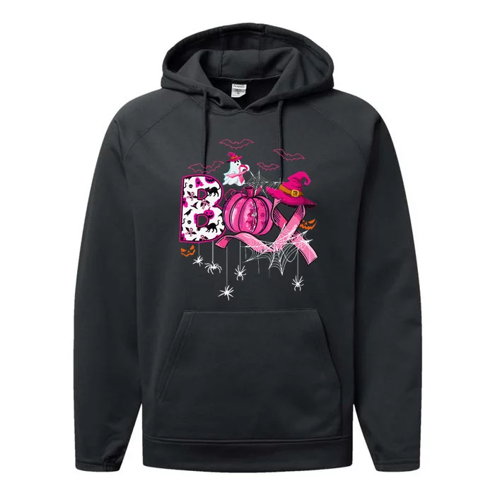 Breast Cancer Is Ghost Sheet P.Ink Breast Cancer Awareness Gift Performance Fleece Hoodie