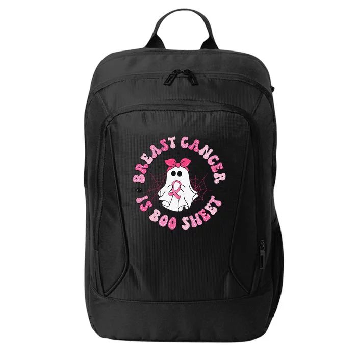 Breast Cancer Is Boo Sheet Pin.K Ghost Witch Halloween Women City Backpack