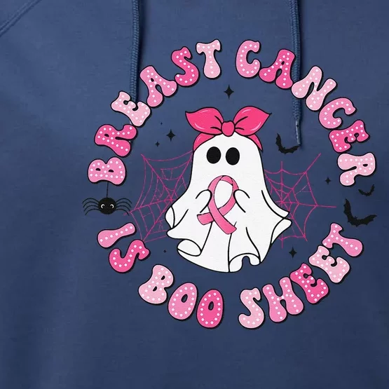 Breast Cancer Is Boo Sheet Pin.K Ghost Witch Halloween Women Performance Fleece Hoodie