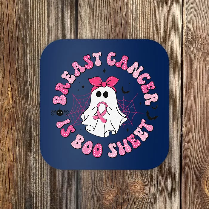 Breast Cancer Is Boo Sheet Pin.K Ghost Witch Halloween Women Coaster