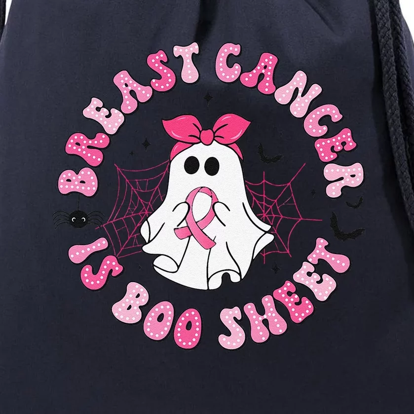 Breast Cancer Is Boo Sheet Pin.K Ghost Witch Halloween Women Drawstring Bag