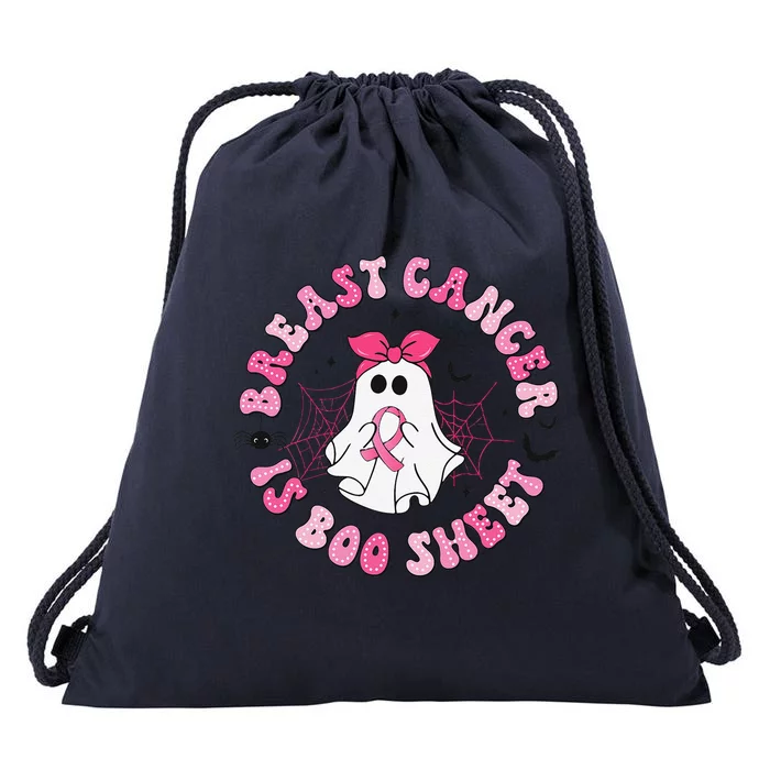 Breast Cancer Is Boo Sheet Pin.K Ghost Witch Halloween Women Drawstring Bag